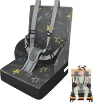 YUENFONG Sitzerhöhung Stuhl, Abwaschbar Boostersitz Kind, Reisehochstuhl für Babys und Kleinkinder, Bequemes Schwammpad, Flexible Sitzerhöhung (Grau)