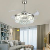 Details about   42'' Kristall Decken Ventilator mit Beleuchtung LED Deckenleuchte Wohnzimmer NEU 