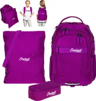 Schulrucksack 3 Teile Set Elephant Hero Signature Rucksack Mädchen Premium Schultasche Turnbeutel Mäppchen Box 12993 Wild Berry Lila rtmb