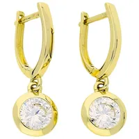 Goldstore Náušnice zlaté s bílým zirkonem Váha: 2.60 g