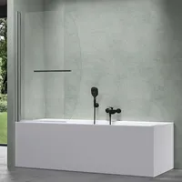 Mai & Mai Duschwand für Badewanne Faltwand 180° Sicherheitsglas mit NANO 94x140cm Duschabtrennung Badewannenaufsatz faltbar