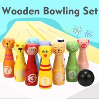 Kegelspiel für Kinder Bowling Set XXL mit 10 weichen PU Spielzeug Kegeln 2 Bälle