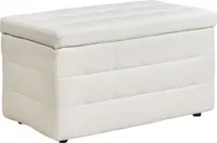 BELIANI Taburetka biela umelá koža 72 x 42 x 40 cm s úložným priestorom prešívaná obdĺžnikový tvar obývačka spálňa