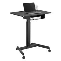 Höhenverstellbarer Laptoptisch mit Rollen und Schublade Sitz-steh-Schreibtisch - Höhenverstellbar bis max. 113cm / Max. 8kg - Schwarz