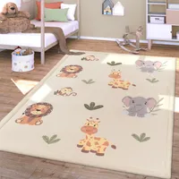 TT Home Waschbarer Teppich Krabbelmatte Babyzimmer Kinder Rutschfest Flauschig Punkte Größe 80x150 cm