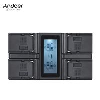Andoer NP-F970 4-Kanal Digitalkamera Akku-Ladegerät mit LCD-Display für Sony NP-F550 F750 F950 NP-FM50 FM500H QM71