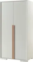 Kleiderschrank Kariotta 99x56x195 Wäscheschrank 2-türig Weiß/Buche