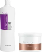 Fanola No Yellow Shampoo 1000ml + Wella Fusion Intense Repair Mask 500ml