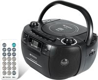 Retekess TR621 Tragbares CD Radio,Kassettenspieler CD,Stereo mit AM FM-Radio,Kassettenrekorder,Unterstützung von USB/TF/Kopfhörer, mit Fernbedienung(