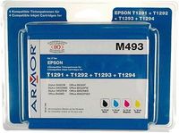 Tintenpatrone M493 kompatible zu Epson T1291/2/3/4 schwarz, cyan, magenta, gelb