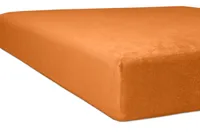 Kneer - Betttuch/Massageliegenbezug - *Qualität 10* Flausch-Frottee - Farbe:  65 Orange - Größe: 60/190 - 65/200 cm  m.Hohlsaum