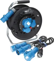 KALLE DAS KABEL Campingkabeltrommel CEE 230V 16A 2,5 mm²  IP44 25 Meter IP44 Set Anschlussltg. 1,5 m + Adapterltg. 1,5 m