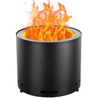 VEVOR Rauchfreier Feuerstellenofen, Lagerfeuer, H: 32 cm x D: 38 cm, Holzkamine mit abnehmbarer Aschepfanne, tragbare Feuerstelle für den Außenbereich aus SUS430 Edelstahl, ideal