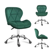 MARK ADLER Future 3.0 | Drehstuhl Bürostuhl Polsterstuhl | Höhenverstellbar bis 130 kg belastbar Samt Velours | Homeoffice Schminktisch | Grün