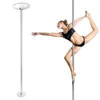 Wiltec Pole Dance Profi Tanzstange Ø 45 mm, höhenverstellbar von 2,31-2,74 m, aus Stahl, Montage ohne Bohren, Fitnessstange, Tabeldance Stange