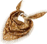 Kopftuch im Dreiecksstil mit Spitzenbesatz, Blumendruck, Damen-Stirnband, Damen-Make-up, Fotografie, Haar-Accessoires