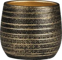 Übertopf innen Passion for Pottery Solano Ton Ø 29 cm H 26 cm schwarz/gold