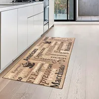 Coffee Küchenläufer in beige mit Gelrücken und braunem Schriftzug Größe - 80 x 150 cm