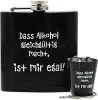 Flachmann Set Dass Alkohol gleichgültig macht, ist mir egal!