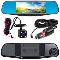 Spiegel Dashcam Rückfahrkamera Nachtsicht Full HD Auto Loop-Aufnahme 4,3 Zoll Display 170° Vorne 120° Hinten 1080P Dual Autokamera Parkmonitor Retoo