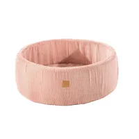 MeowBaby® Guľatý bazén s loptičkami Aesthetic 90x30 cm, bez loptičiek, manšestrový, ružový
