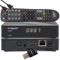 OCTAGON SX887 HD H.265 IP HEVC Smart IPTV Set-Top Box - FTA Mediathek, YouTube, Radio, USB für Externe Festplatte, EasyMouse HDMI-Kabel + 300Mbit WLAN Stick