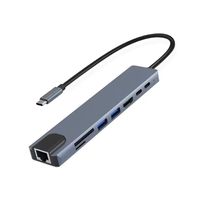 USB-C Hub Dockingstation 8-IN-1 Adapter 4K HDMI USB 3.0 LAN RJ45 Ethernet Micro SD Kartenleser für Apple Dell HP Lenovo Asus Acer Microsoft Samsung