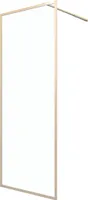 Duschwand gold Marwell Walk In Dusche Golden Frame 200x80cm - Duschwand mit 6 mm gehärtetem Glas - mit ausziehbarem Haltearm - hochwertige Aluminiumrahmen