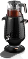 Arzum Ehlikeyf Semaver, Elektrischer Türkischer Teekocher, 2200W, 3,5L Wasserkocher, 1,2L Glas Teekanne, Edelstahl, Weiß