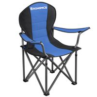 Belastbarkeit 250 kg SONGMICS Campingstuhl klappbar Klappstuhl komfortabler mit Schaumstoff gepolsterter Sitz max blau GCB06BU mit Flaschenhalter hoch belastbar Outdoor Stuhl