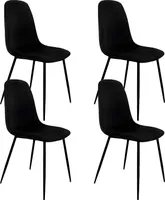 Lina® Napoli Esszimmerstuhl, komfortabler Sitz für Wohnzimmer und Esszimmer, Samtbezug - 4er Set - Schwarz