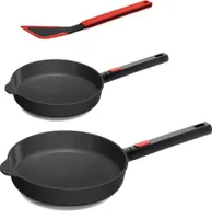 Woll "Diamond XR Logic" 2.-tlg. Pfannenset, Flach-/ Bratpfannen Ø 24 cm + 28 cm, 5 cm hoch inkl. Pfannenwender mit abnehmbaren Stielgriff - Induktionsgeeignet
