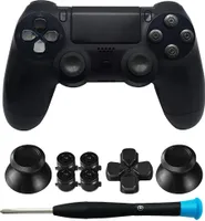 MMOBIEL Metallknöpfe für Playstation 4 PS4 / Slim / Pro Dualshock 4 Controller Schwarz