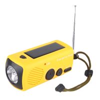 Notfall-Radio fuer den Aussenbereich, tragbares Solarladegeraet, Handkurbel, wiederaufladbares USB-Radio mit Taschenlampe, SOS-Alarm, AM/FM-Handy-Ladegeraet