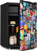 Klarstein Cool Vibe chladnička, 70 l, VividArt Concept s potlačou, 42 dB, čierna