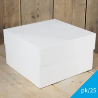 FunCakes Tortenschachtel - Weiß - 20x20x15cm - 25er Pack