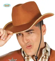 Cowboyhut Western Braun Sheriff Kostüm Kopfbedeckung Erwachsene, Farbe: Braun