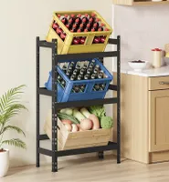 SONGMICS Getränkeregal, 3 Ebenen, jede Ebene bis 30 kg belastbar, Stahl