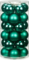 Weihnachtskugeln Glas 6cm Deep Forest, 30 Stück