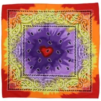 Bandana Tuch - Paisley Batik - quadratisches Kopftuch lila-bunt