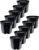 Garronda Blumentopf GD-0025 (10 Stück Schwarz, ⌀ 31cm H 25,5cm)