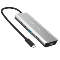 j5create USB4® Dual 4K Multi-Port Hub Dockingstation 1x4K HDMI/1xDisplay Port/1xUSB 3.2/2xUSB-C/; Silberfarbe JCD401-N