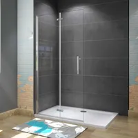 120x195cm Faltbar+drehbar Nano ESG Glas Duschwand Duschtür Duschabtrennung Dusche