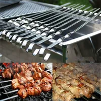 6tlg Grillspieße Edelstahl Schaschlikspieße 38cm Rostfrei Fleischspieße Set
