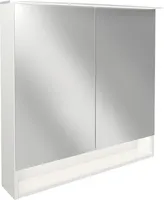 FACKELMANN LED Spiegelschrank B.STYLE / Badschrank mit gedämpften Scharnieren / Maße (B x H x T): ca. 80 x 81,2 x 15,3 cm / hochwertiger Schrank mit Spiegel und Beleuchtung fürs Bad / Korpus: Weiß
