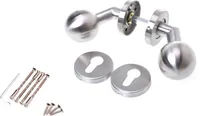 Aqbau® Set Türknauf Rund Edelstahl Kugelknopf Fest Türknopf Knauf Rosette PZ