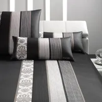 JOOP! Mako-Satin Bettwäsche 4022 Ornament Stripe Farbe schwarz Größe 155x220 cm