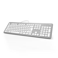 hama KC-700 Tastatur kabelgebunden silber, weiß