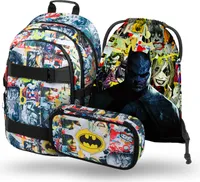 BAAGL Skate Batman Comics Rucksack-Set 3tlg: Rucksack, Etui, Turnbeutel