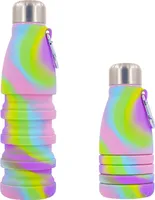 550ml Faltbare Wasserflasche, Tragbare Trinkflaschen Silikon Tragbare Wasserflaschen Auslaufsicher Sportflasche für Reisen Camping Wandern Draussen